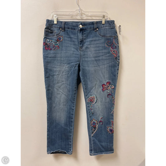 Jeans Cropped By Chicos In Blue Denim, Size: 2p