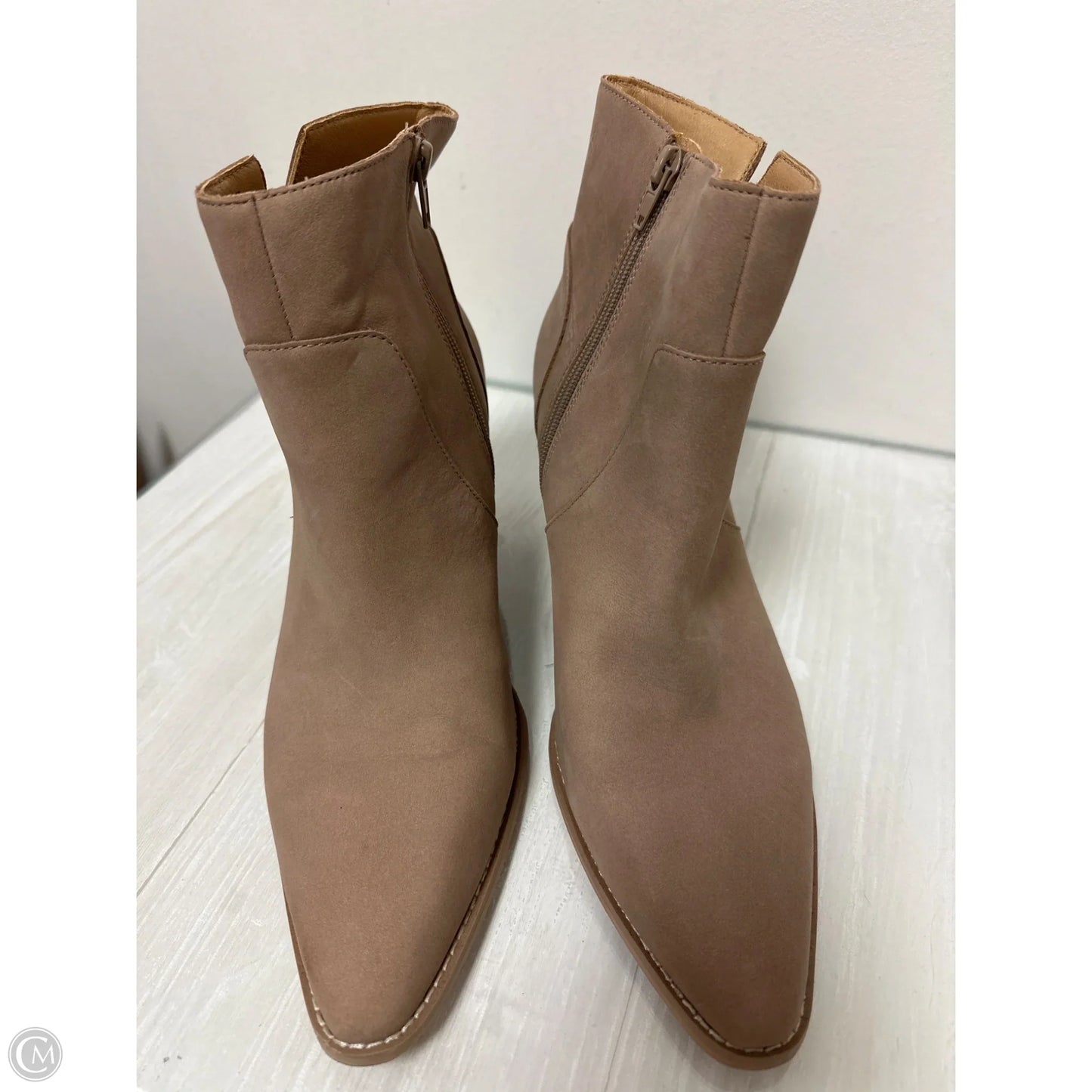 Boots Ankle Heels By Crown Vintage In Tan, Size: 11