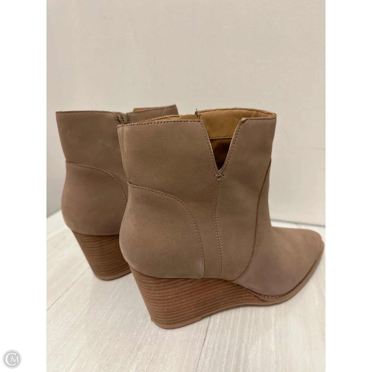 Boots Ankle Heels By Crown Vintage In Tan, Size: 11