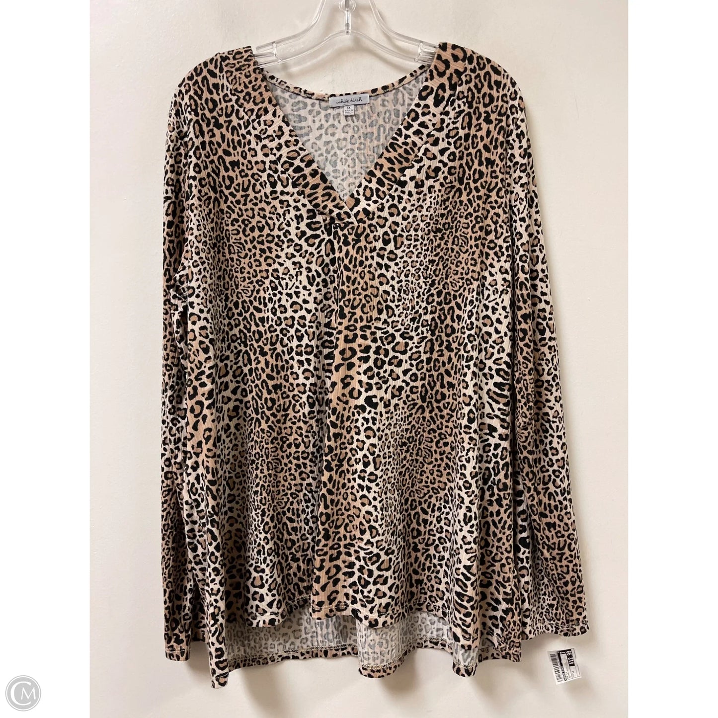 Top Long Sleeve By White Birch In Animal Print, Size: 1x
