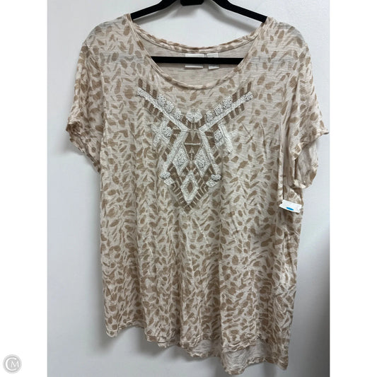 Top Short Sleeve By Chicos In Cream, Size: L