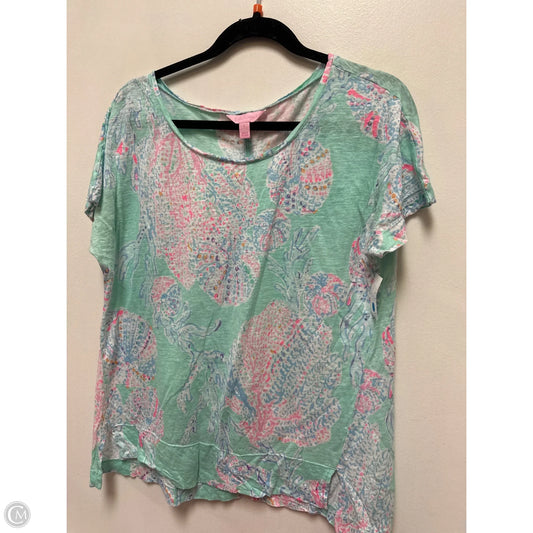 Top Short Sleeve Designer By Lilly Pulitzer In Multi-colored, Size: L