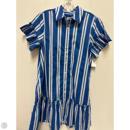 Dress Casual Midi By J. Crew In Blue & White, Size: Xs