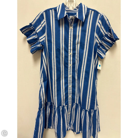 Dress Casual Midi By J. Crew In Blue & White, Size: Xs