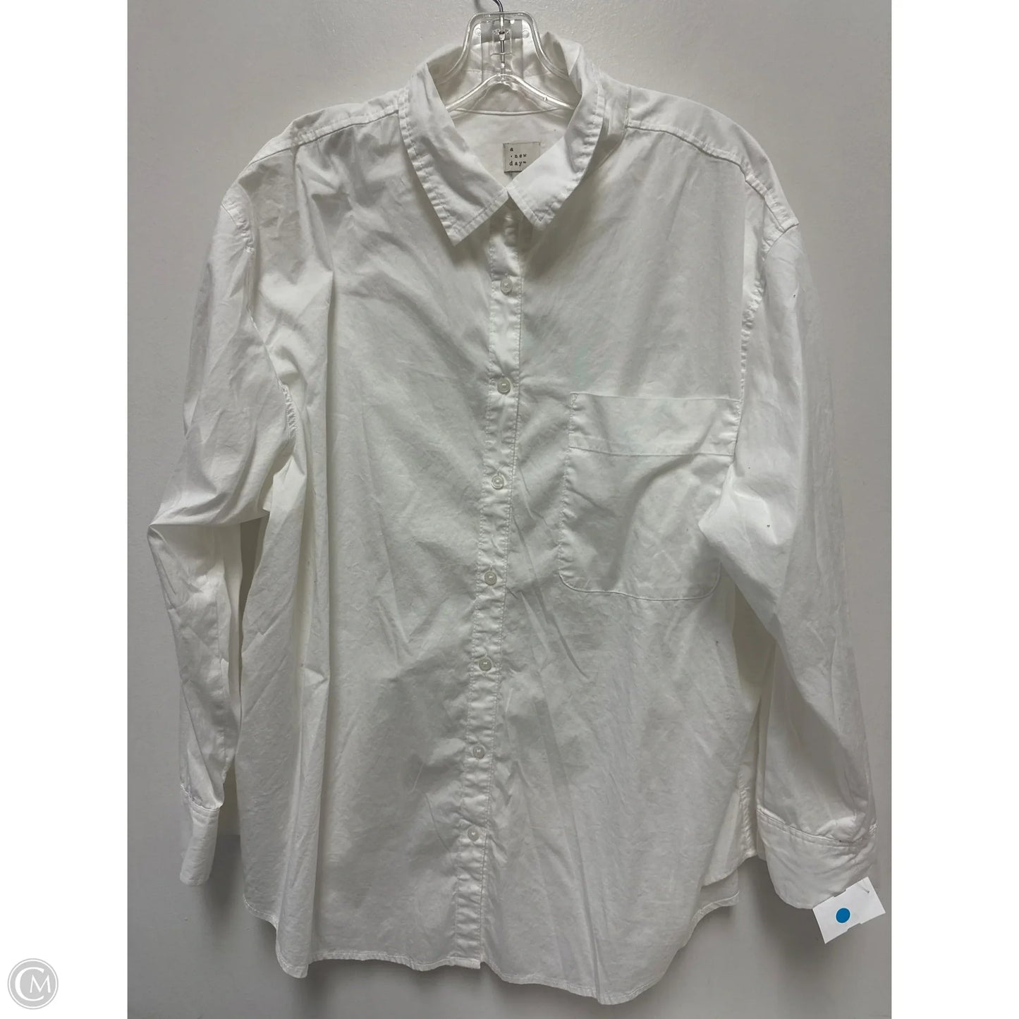 Blouse Long Sleeve By A New Day In White, Size: 1x