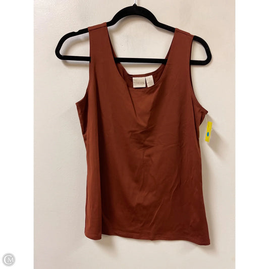 Top Sleeveless By Chicos In Brown, Size: L