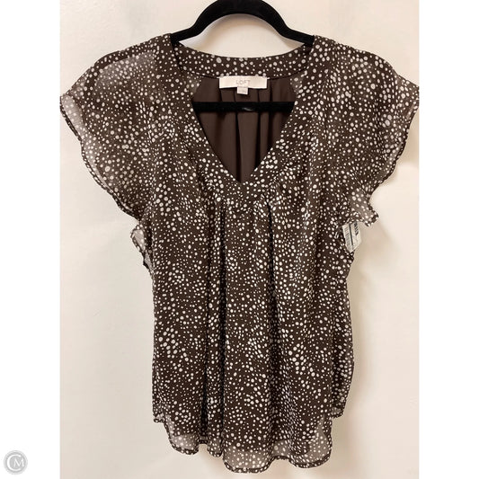 Top Short Sleeve By Loft In Brown, Size: S