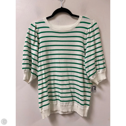Top Short Sleeve By Marled In Green & White, Size: M