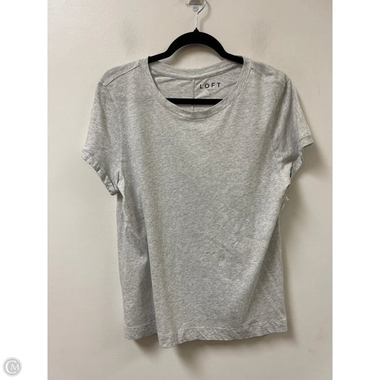 Top Short Sleeve By Loft In Grey, Size: L