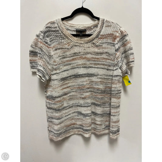 Sweater Short Sleeve By Lane Bryant In Brown & Cream, Size: 1x