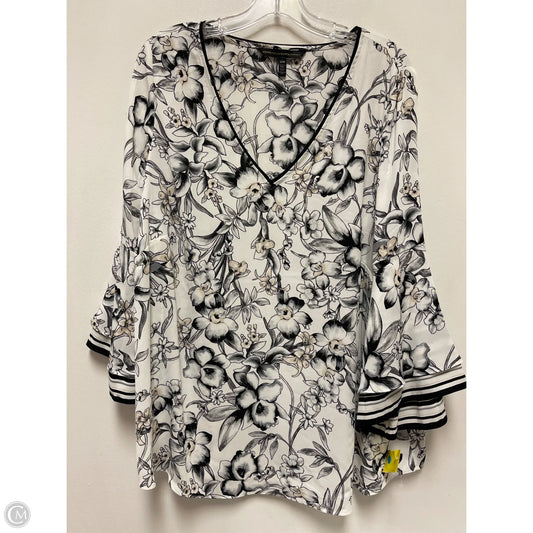 Top Short Sleeve By White House Black Market In Floral Print, Size: 2x