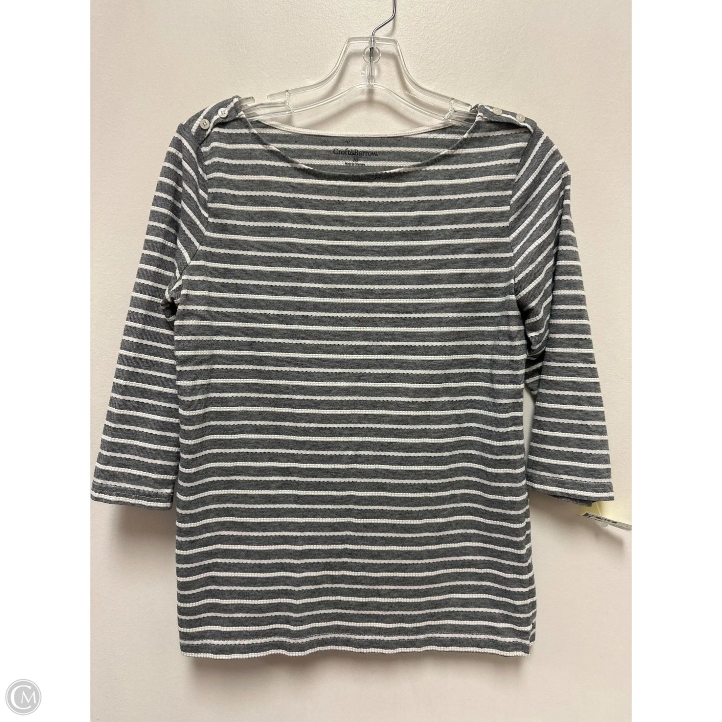 Top Long Sleeve By Croft And Barrow In Grey, Size: M