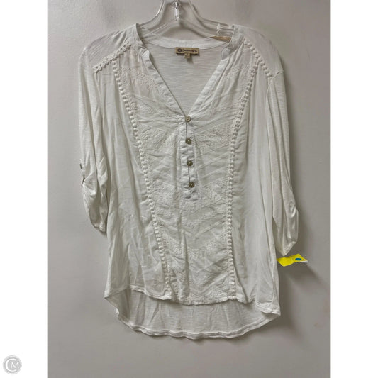 Top Long Sleeve By Democracy In White, Size: S