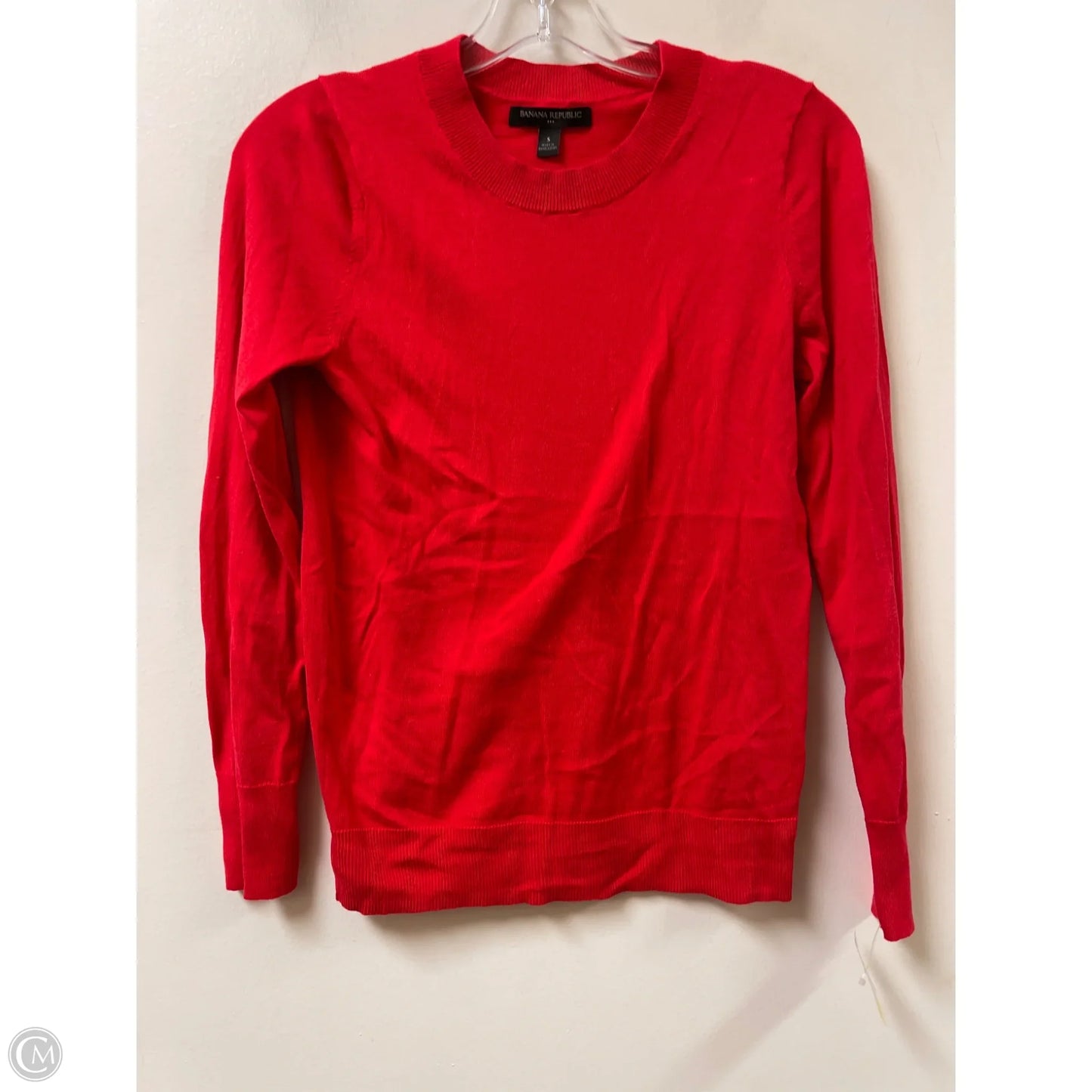 Top Long Sleeve By Banana Republic In Red, Size: S