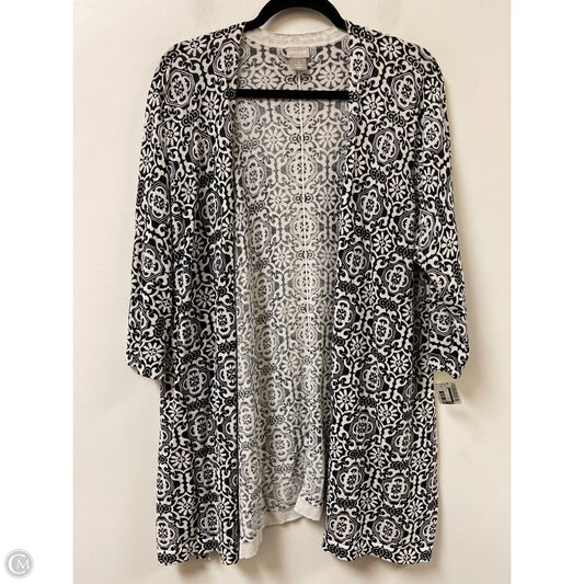 Cardigan By Chicos In Black & White, Size: Xl