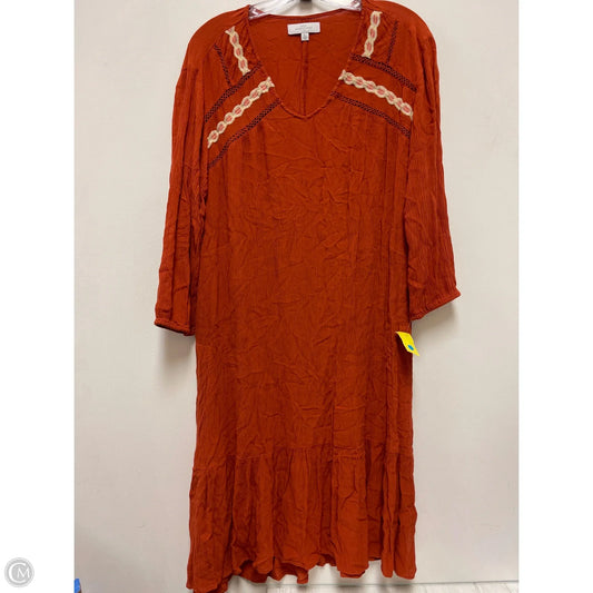 Dress Casual Midi By New Directions In Orange, Size: L