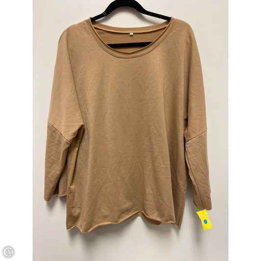 Top Long Sleeve By Clothes Mentor In Tan, Size: 1x