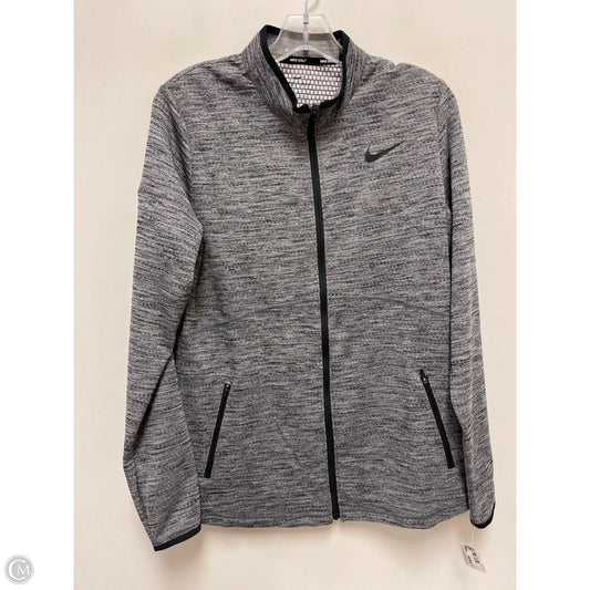 Athletic Jacket By Nike In Grey, Size: L