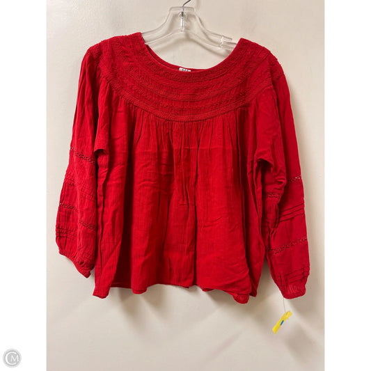 Top Long Sleeve By Gap In Red, Size: M