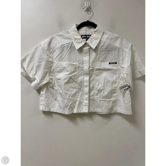 Blouse Short Sleeve By Dkny In White, Size: S
