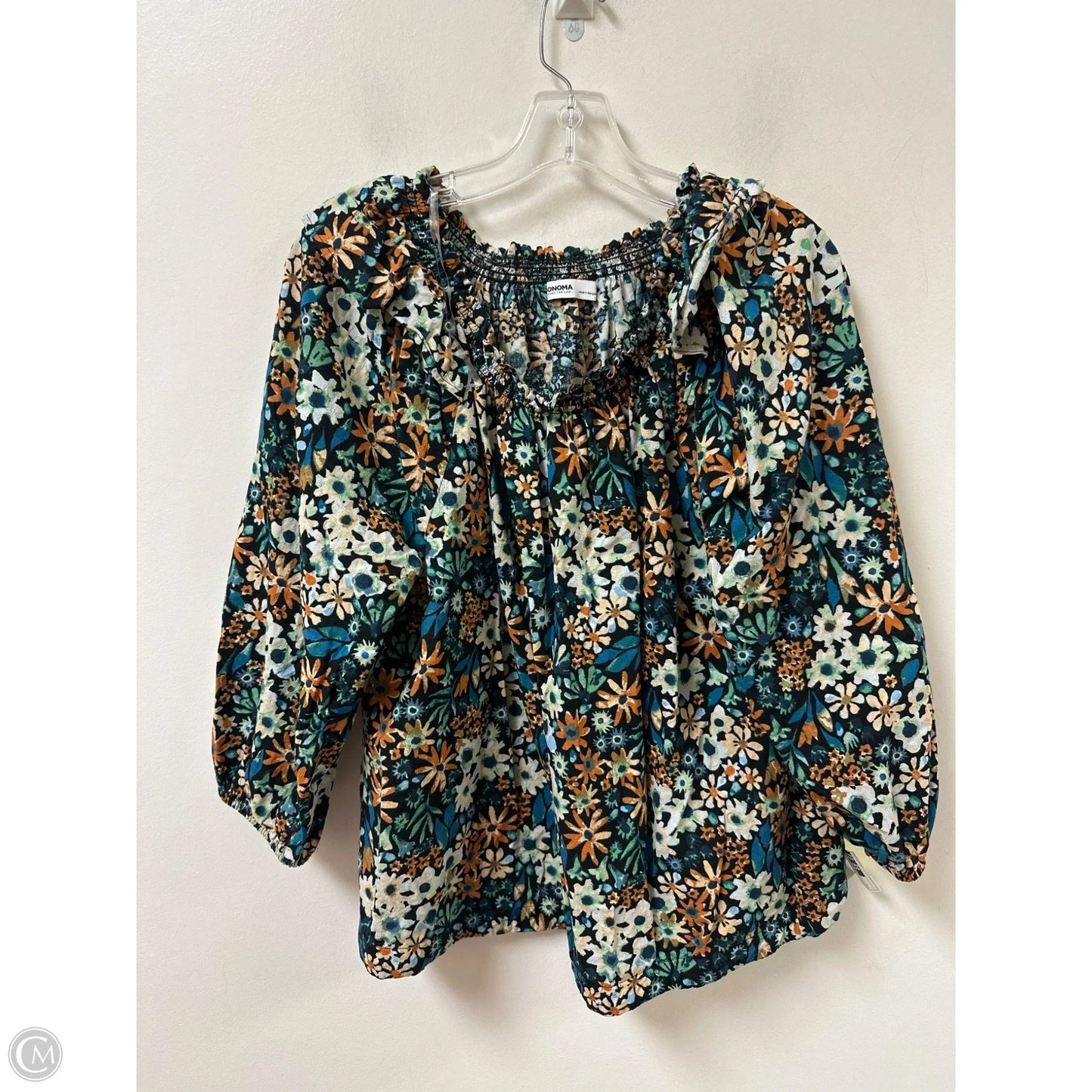 Top Long Sleeve By Sonoma In Floral Print, Size: L