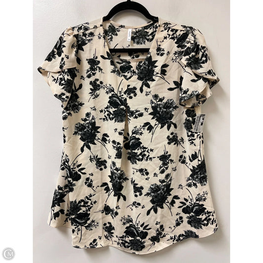 Top Short Sleeve By Clothes Mentor In Black & Cream, Size: M