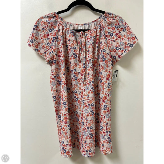 Top Short Sleeve By Clothes Mentor In Floral Print, Size: L