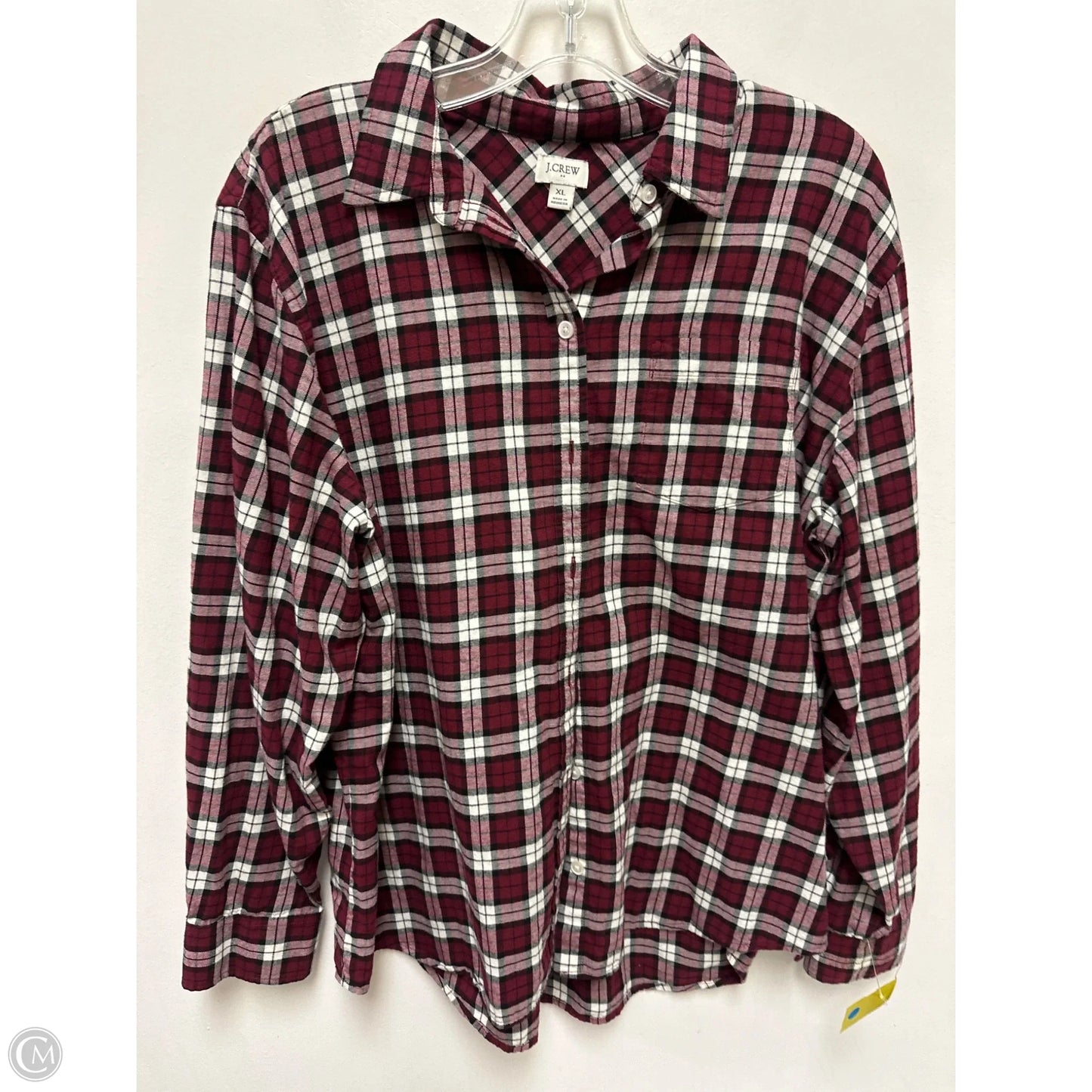 Blouse Long Sleeve By J. Crew In Red, Size: Xl