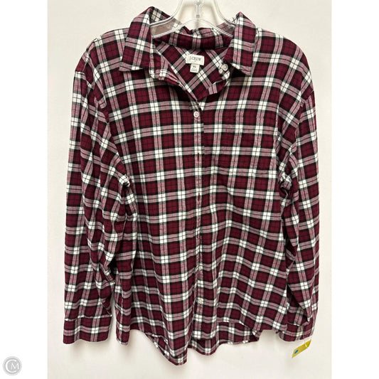 Blouse Long Sleeve By J. Crew In Red, Size: Xl