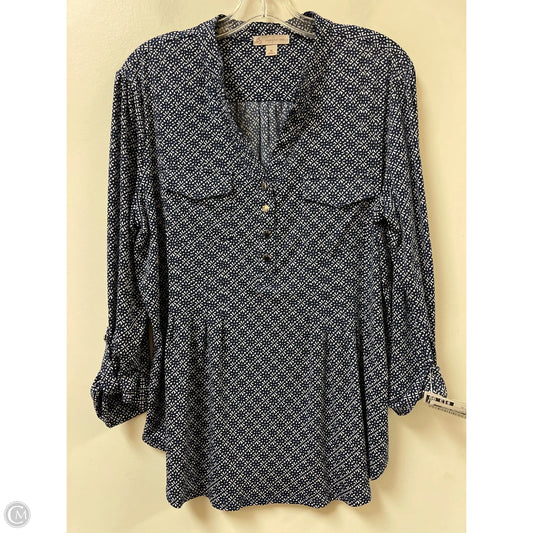 Blouse Long Sleeve By Clothes Mentor In Blue, Size: Xl