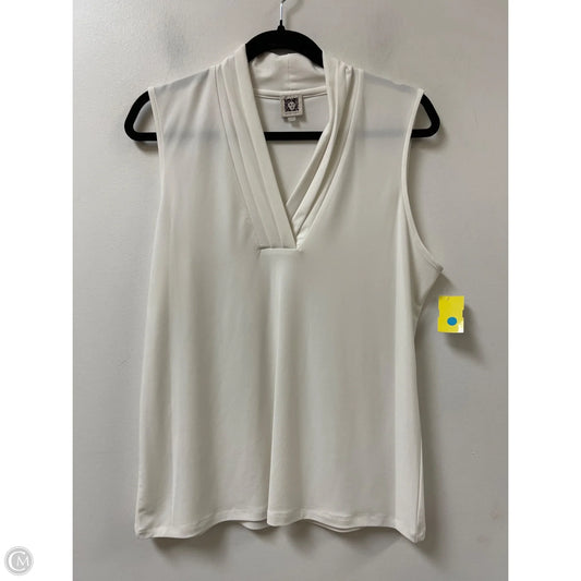 Top Sleeveless By Anne Klein In White, Size: L