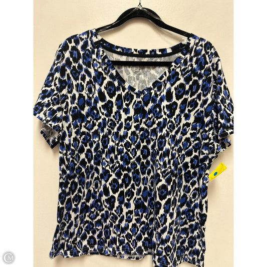 Top Short Sleeve By Rafaella In Black & Blue, Size: 2x
