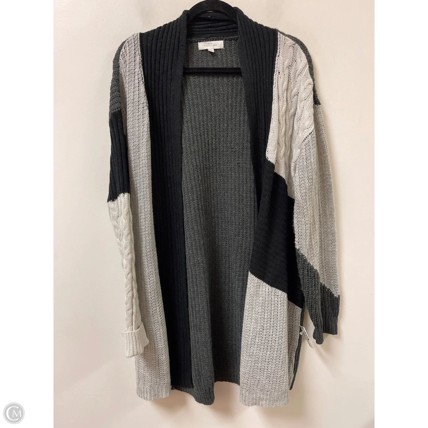 Cardigan By New Directions In Black & Grey, Size: L