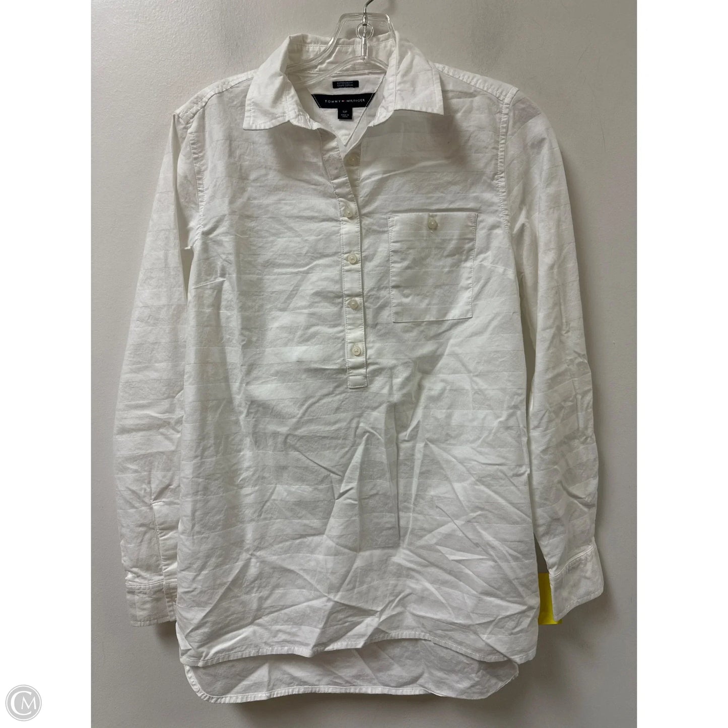 Blouse Long Sleeve By Tommy Hilfiger In White, Size: S