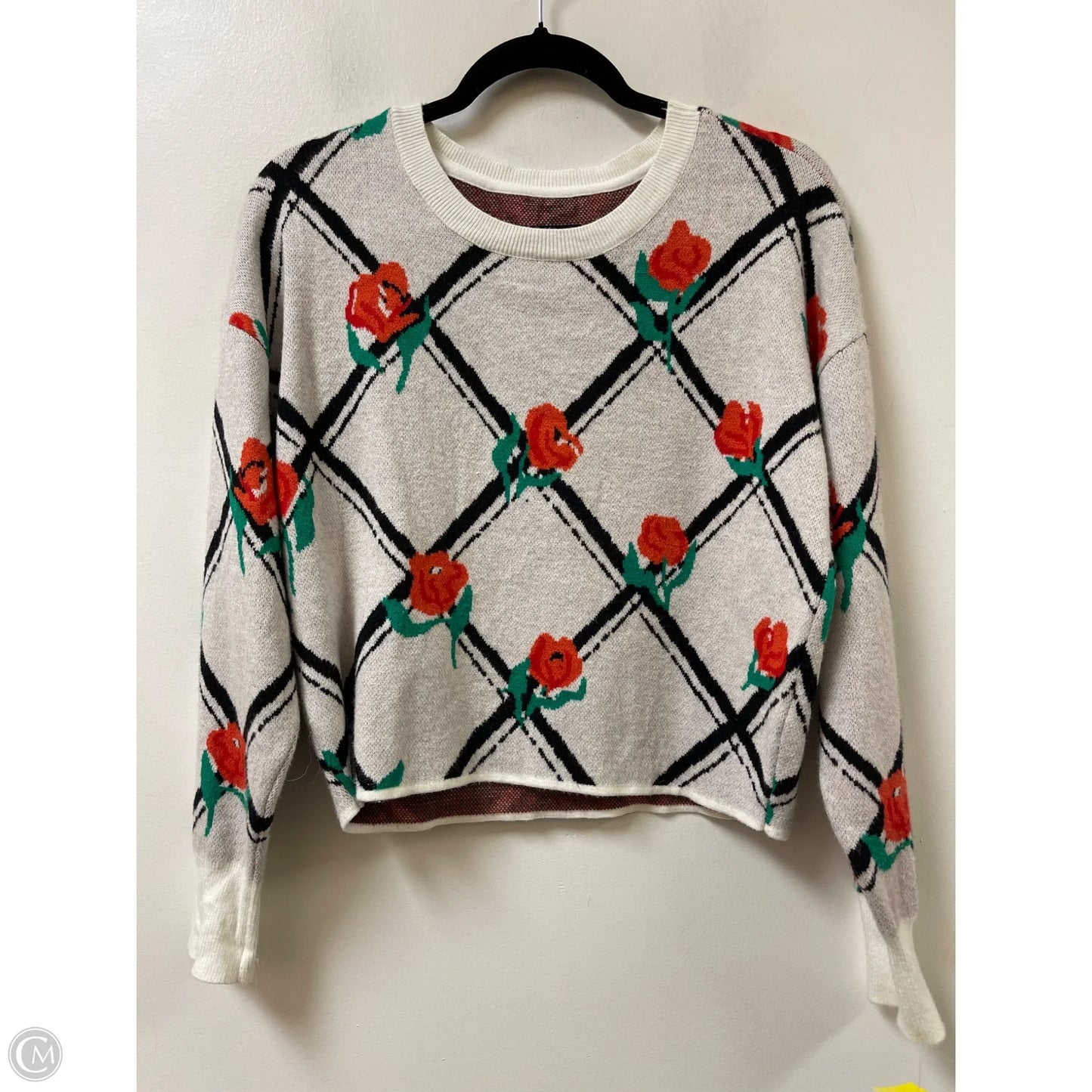 Sweater By Maeve In Orange & White, Size: S