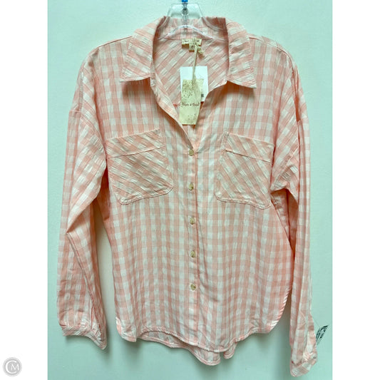 Blouse Long Sleeve By Hem & Thread In Pink, Size: M