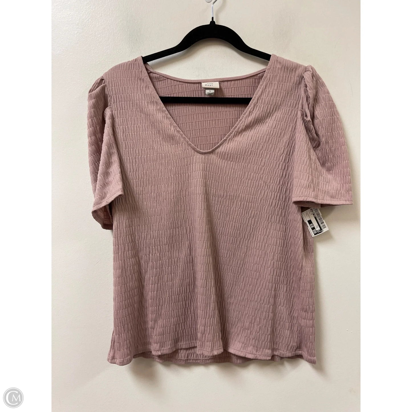 Top Short Sleeve By A New Day In Pink, Size: L