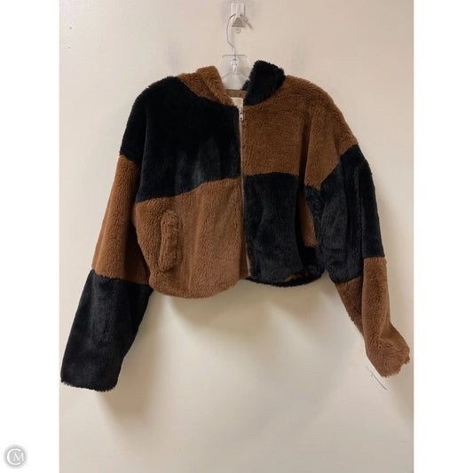 Jacket Faux Fur & Sherpa By Altard State In Black & Brown, Size: S