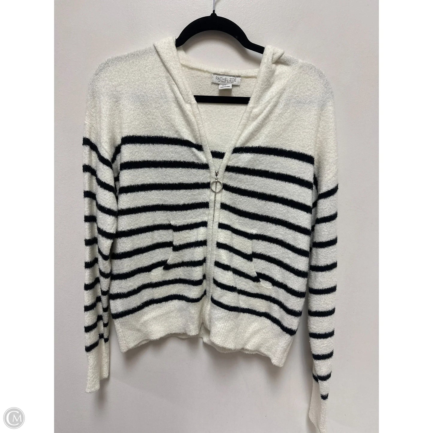 Jacket Shirt By Rachel Zoe In Black & White, Size: M