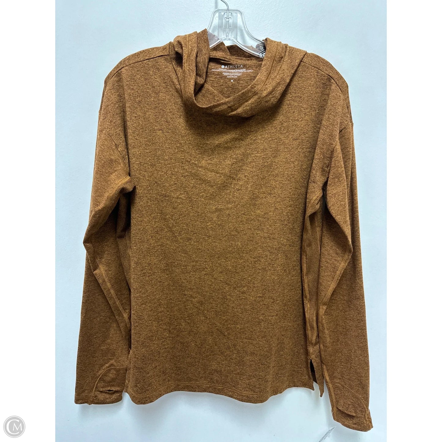 Athletic Top Long Sleeve Hoodie By Athleta In Brown, Size: M