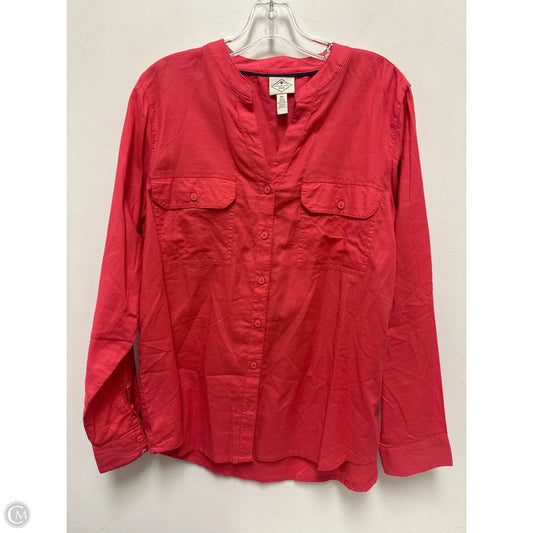 Blouse Long Sleeve By St Johns Bay In Pink, Size: Xl