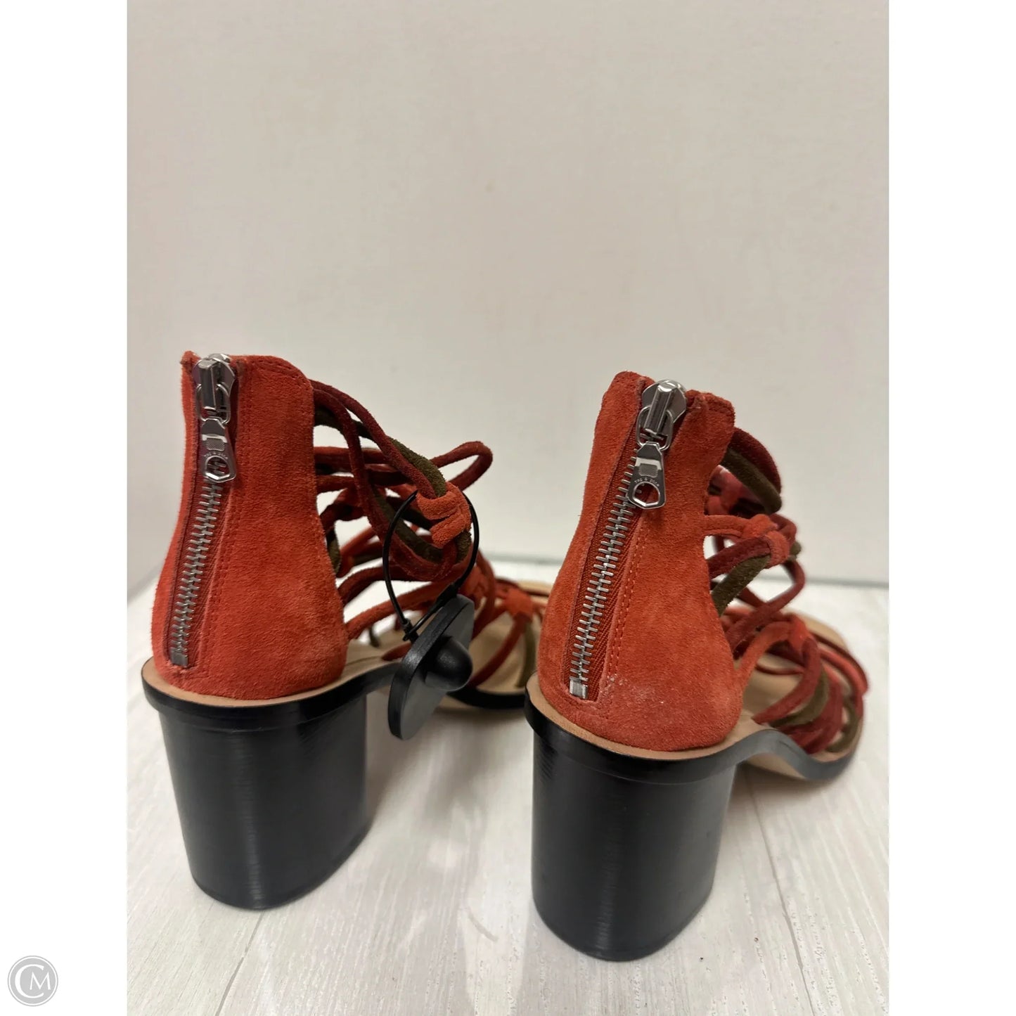 Sandals Heels Block By Rag And Bone In Orange, Size: 7