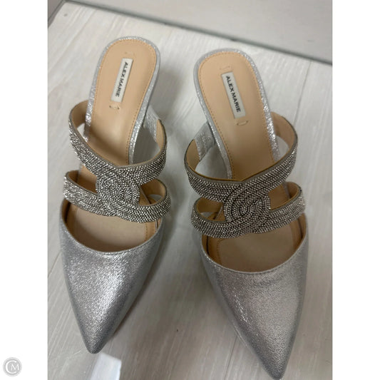 Shoes Heels Kitten By Alex Marie In Silver, Size: 8