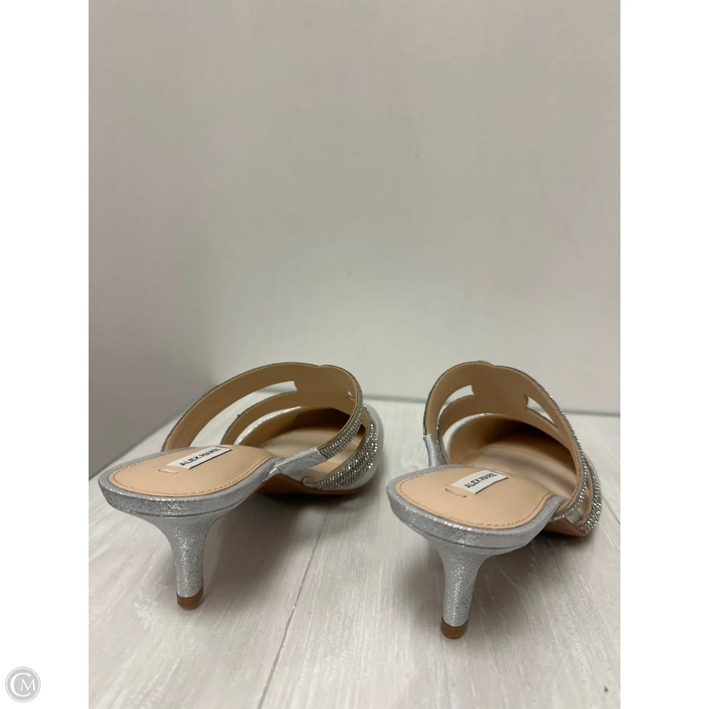 Shoes Heels Kitten By Alex Marie In Silver, Size: 8