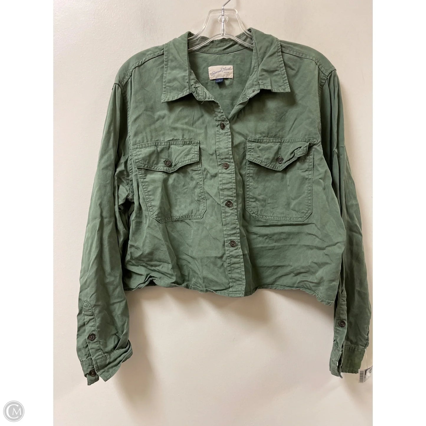 Blouse Long Sleeve By Universal Thread In Green, Size: L