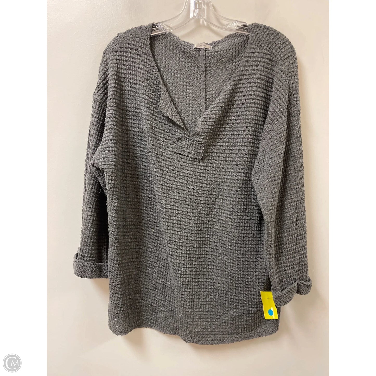 Top Long Sleeve By Jodifl In Grey, Size: M