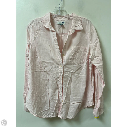 Blouse Long Sleeve By Old Navy In Pink, Size: L