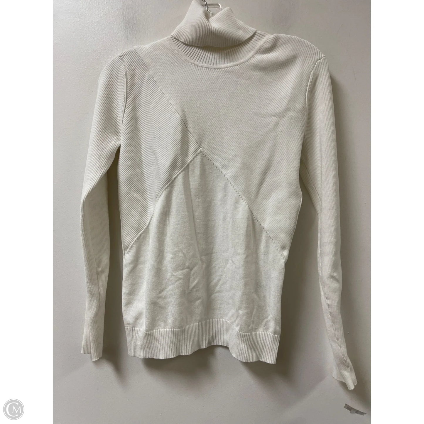 Top Long Sleeve By Calvin Klein In White, Size: S