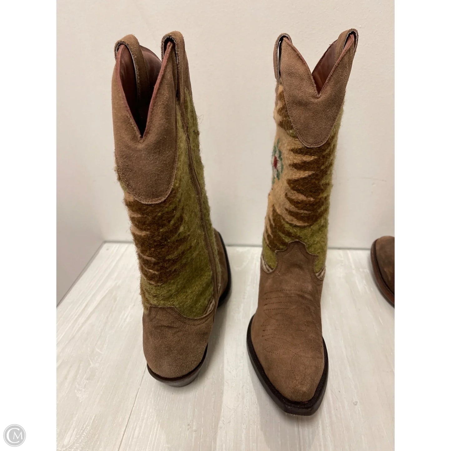Boots Leather By Matisse In Brown & Green, Size: 8