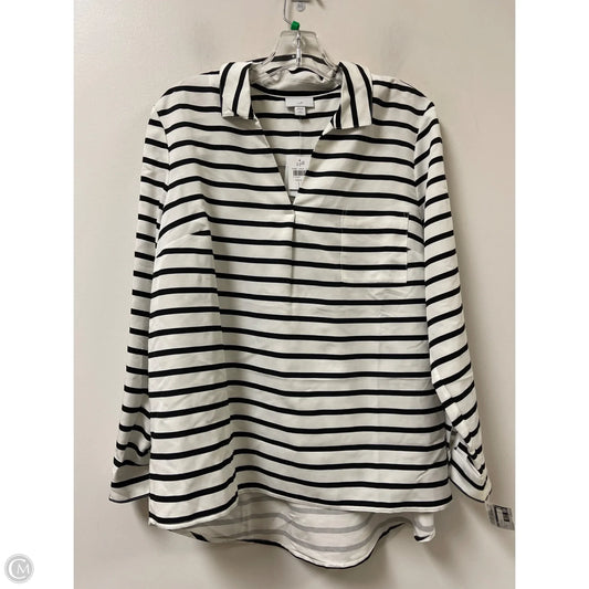 Top Long Sleeve By J. Jill In Black & White, Size: Lp